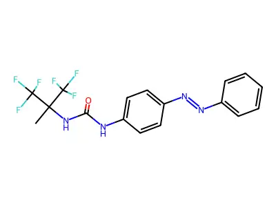 1-(1,1,1,3,3,3-hexafluoro-2-methylpropan-2-yl)-3-{4-[(E)-phenyldiazenyl]phenyl}urea structure