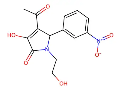 3-acetyl-4-hydroxy-1-(2-hydroxyethyl)-2-(3-nitrophenyl)-2H-pyrrol-5-one structure