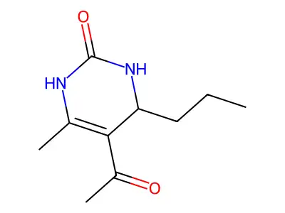 5-acetyl-6-methyl-4-propyl-3,4-dihydropyrimidin-2(1H)-one structure