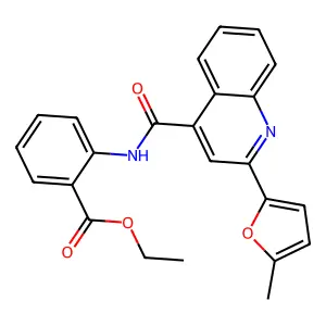 Ethyl 2-[[2-(5-methylfuran-2-yl)quinoline-4-carbonyl]amino]benzoate structure