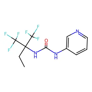 1-Pyridin-3-yl-3-[1,1,1-trifluoro-2-(trifluoromethyl)butan-2-yl]urea structure