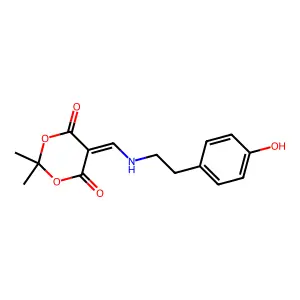 5-({[2-(4-hydroxyphenyl)ethyl]amino}methylene)-2,2-dimethyl-1,3-dioxane-4,6-dione structure