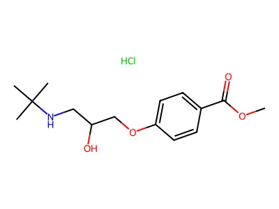 Methyl 4-[3-(tert-butylamino)-2-hydroxypropoxy]benzoate hydrochloride structure