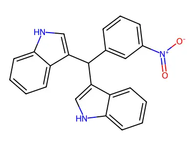 3-[1H-indol-3-yl-(3-nitrophenyl)methyl]-1H-indole structure