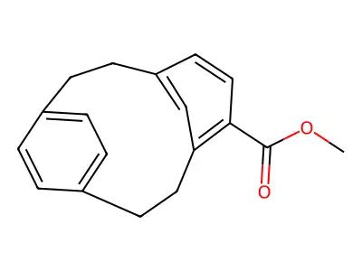 Tricyclo(9.2.2.1(4,8))hexadeca-hexaene-5-carboxylic acid ME ester structure