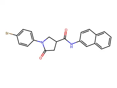 1-(4-bromophenyl)-N-naphthalen-2-yl-5-oxopyrrolidine-3-carboxamide structure