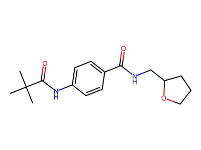 4-(2,2-dimethylpropanoylamino)-N-(oxolan-2-ylmethyl)benzamide structure