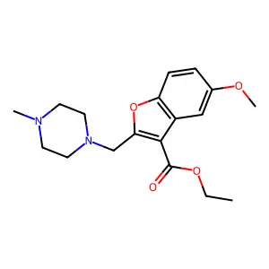 Ethyl 5-methoxy-2-[(4-methylpiperazin-1-yl)methyl]-1-benzofuran-3-carboxylate structure