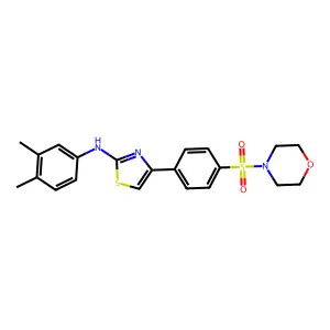 N-(3,4-dimethylphenyl)-4-(4-morpholin-4-ylsulfonylphenyl)-1,3-thiazol-2-amine structure