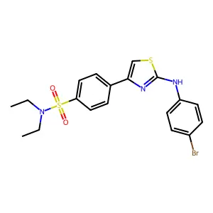 4-[2-(4-bromoanilino)-1,3-thiazol-4-yl]-N,N-diethylbenzenesulfonamide structure