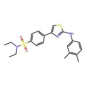 4-[2-(3,4-dimethylanilino)-1,3-thiazol-4-yl]-N,N-diethylbenzenesulfonamide structure