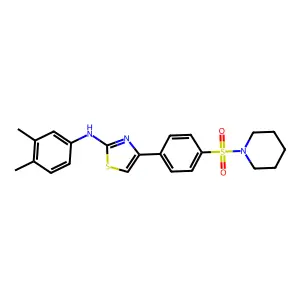 N-(3,4-dimethylphenyl)-4-(4-piperidin-1-ylsulfonylphenyl)-1,3-thiazol-2-amine structure