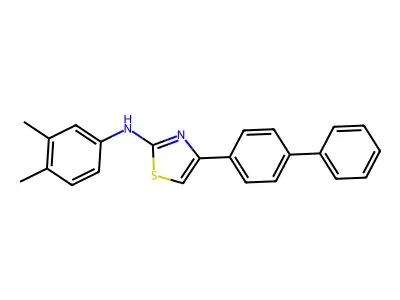 N-(4-[1,1'-biphenyl]-4-yl-1,3-thiazol-2-yl)-N-(3,4-dimethylphenyl)amine structure