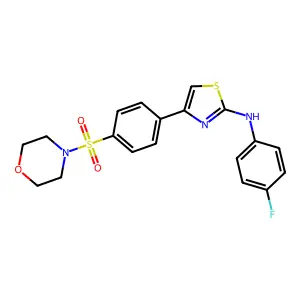 N-(4-fluorophenyl)-4-(4-morpholin-4-ylsulfonylphenyl)-1,3-thiazol-2-amine structure