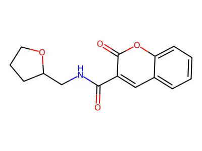 2-oxo-N-(oxolan-2-ylmethyl)chromene-3-carboxamide structure