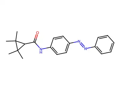 Cyclopropanecarboxamide, 2,2,3,3-tetramethyl-N-[4-(2-phenyldiazenyl)phenyl]- structure