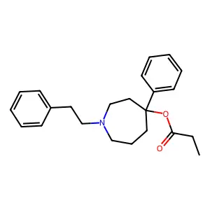 1H-Azepin-4-ol, hexahydro-1-phenethyl-4-phenyl-, propionate (ester) structure