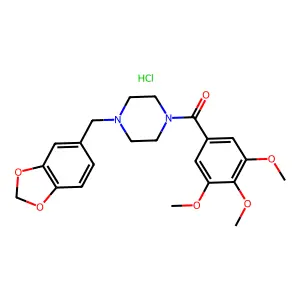 Piperazine, 1-(3,4,5-trimethoxybenzoyl)-4-piperonyl-, hydrochloride structure