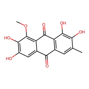 Anthraquinone, 1,2,6,7-tetrahydroxy-8-methoxy-3-methyl- structure