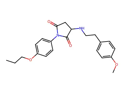 3-[2-(4-Methoxyphenyl)ethylamino]-1-(4-propoxyphenyl)pyrrolidine-2,5-dione structure