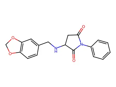 3-(1,3-Benzodioxol-5-ylmethylamino)-1-phenylpyrrolidine-2,5-dione structure