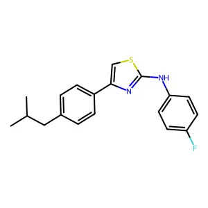 N-(4-fluorophenyl)-4-(4-isobutylphenyl)-1,3-thiazol-2-amine structure