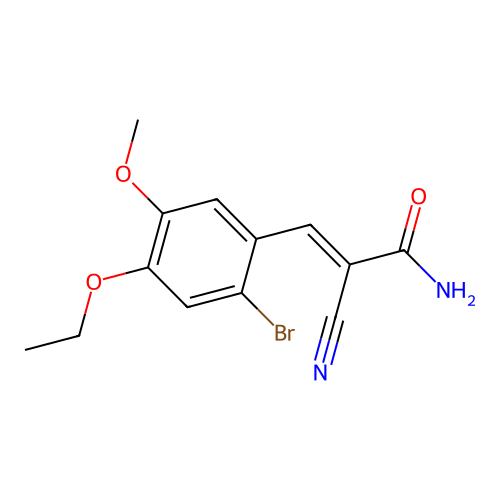 3-(2-Bromo-4-ethoxy-5-methoxyphenyl)-2-cyanoprop-2-enamide structure