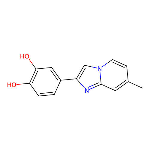 4-(7-Methylimidazo[1,2-a]pyridin-2-yl)-1,2-benzenediol structure
