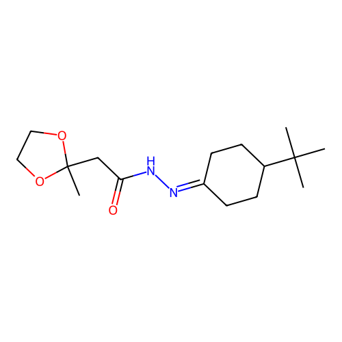 N'-(4-tert-butylcyclohexylidene)-2-(2-methyl-1,3-dioxolan-2-yl)acetohydrazide structure