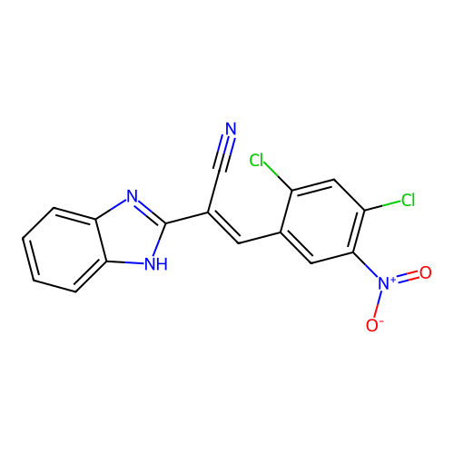 2-(1H-benzimidazol-2-yl)-3-{2,4-dichloro-5-nitrophenyl}acrylonitrile structure