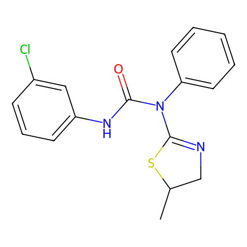 3-(3-Chlorophenyl)-1-(5-methyl-4,5-dihydro-1,3-thiazol-2-yl)-1-phenylurea structure