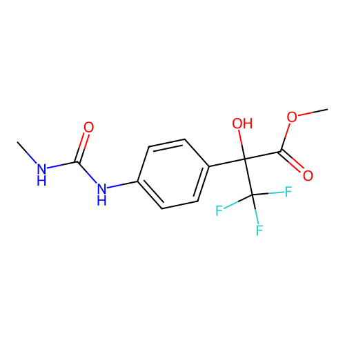 Methyl 3,3,3-trifluoro-2-hydroxy-2-{4-[(methylcarbamoyl)amino]phenyl}propanoate structure