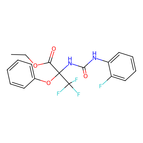 ethyl 3,3,3-trifluoro-N-[(2-fluorophenyl)carbamoyl]-2-phenoxyalaninate structure