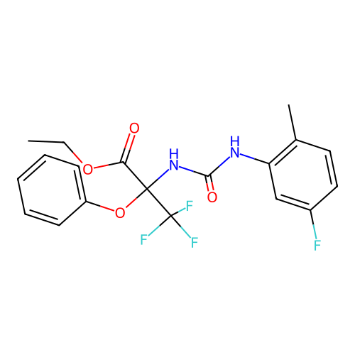 ethyl 3,3,3-trifluoro-N-[(5-fluoro-2-methylphenyl)carbamoyl]-2-phenoxyalaninate structure