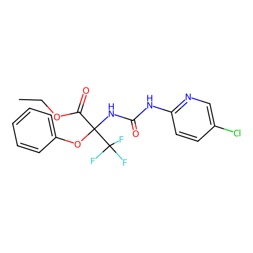2-[3-(5-Chloro-pyridin-2-yl)-ureido]-3,3,3-trifluoro-2-phenoxy-propionic acid ethyl ester structure