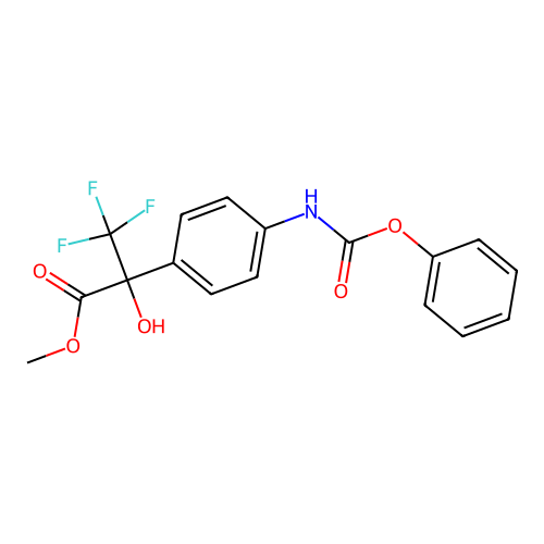 Methyl 3,3,3-trifluoro-2-hydroxy-2-{4-[(phenoxycarbonyl)amino]phenyl}propanoate structure