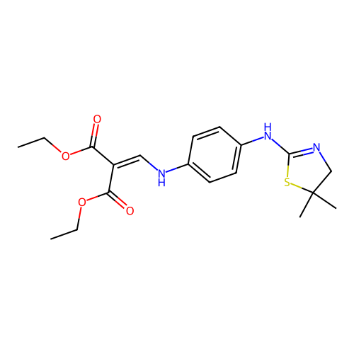 diethyl 2-[[4-[(5,5-dimethyl-4H-1,3-thiazol-2-yl)amino]anilino]methylidene]propanedioate structure