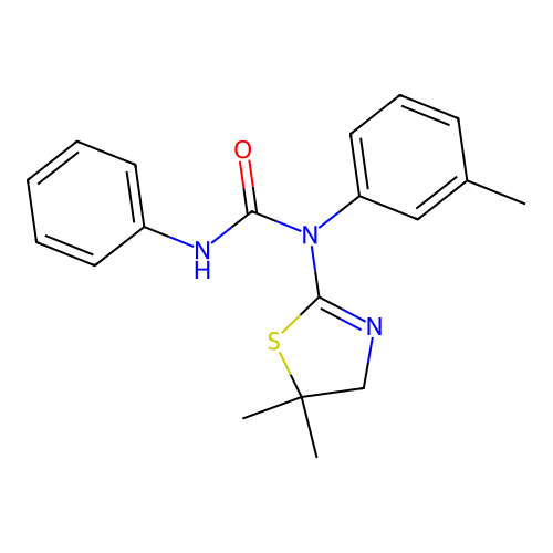 1-(5,5-Dimethyl-4,5-dihydro-1,3-thiazol-2-yl)-1-(3-methylphenyl)-3-phenylurea structure