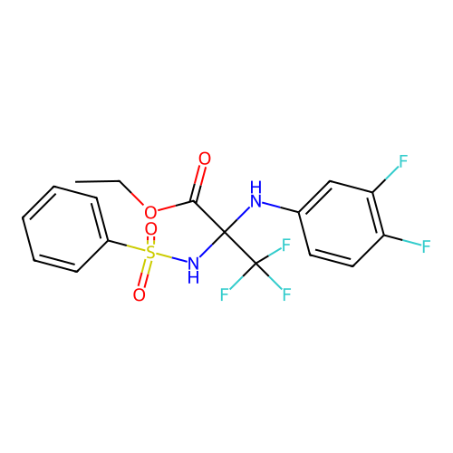 ethyl 2-[(3,4-difluorophenyl)amino]-3,3,3-trifluoro-N-(phenylsulfonyl)alaninate structure