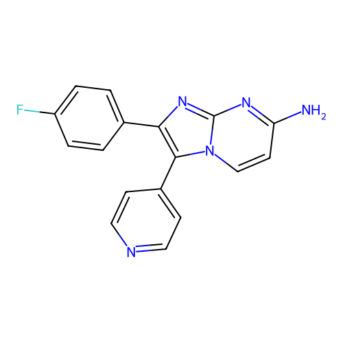 2-(4-Fluoro-phenyl)-3-pyridin-4-yl-imidazo[1,2-a]pyrimidin-7-ylamine structure