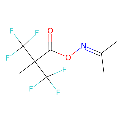 acetone O-[3,3,3-trifluoro-2-methyl-2-(trifluoromethyl)propanoyl]oxime structure