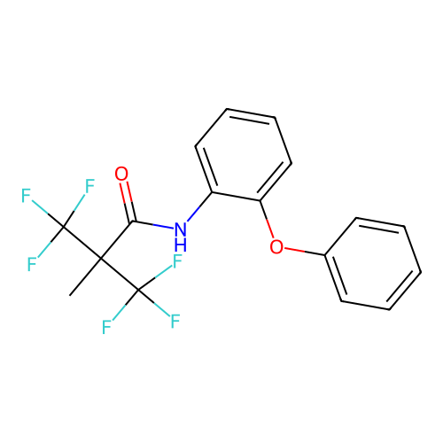 3,3,3-trifluoro-2-methyl-N-(2-phenoxyphenyl)-2-(trifluoromethyl)propanamide structure
