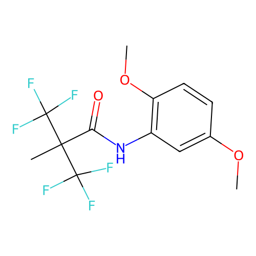 N-(2,5-dimethoxyphenyl)-3,3,3-trifluoro-2-methyl-2-(trifluoromethyl)propanamide structure