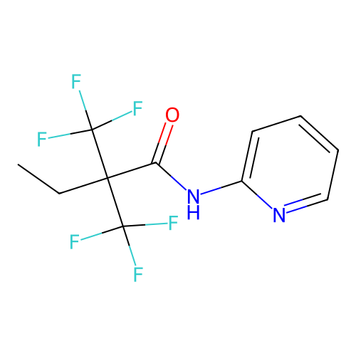 N-(pyridin-2-yl)-2,2-bis(trifluoromethyl)butanamide structure