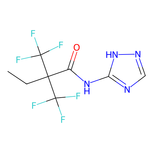 N-(1H-1,2,4-triazol-3-yl)-2,2-bis(trifluoromethyl)butanamide structure