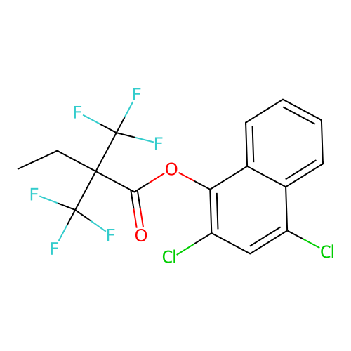2,4-Dichloronaphthalen-1-yl 2,2-bis(trifluoromethyl)butanoate structure