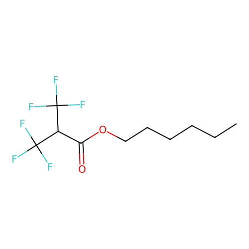 Hexyl 3,3,3-trifluoro-2-(trifluoromethyl)propanoate structure