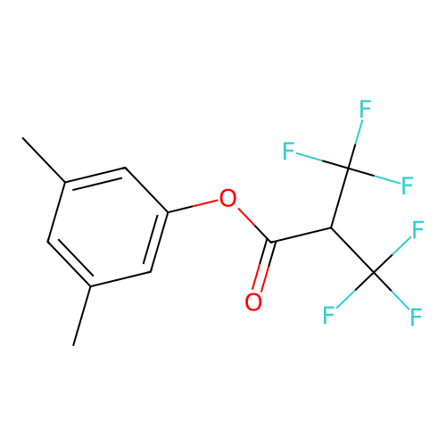(3,5-Dimethylphenyl) 3,3,3-trifluoro-2-(trifluoromethyl)propanoate structure