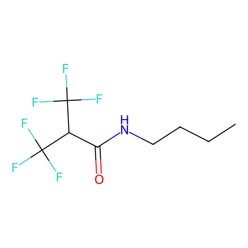 N-butyl-3,3,3-trifluoro-2-(trifluoromethyl)propanamide structure
