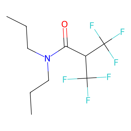 3,3,3-trifluoro-N,N-dipropyl-2-(trifluoromethyl)propanamide structure